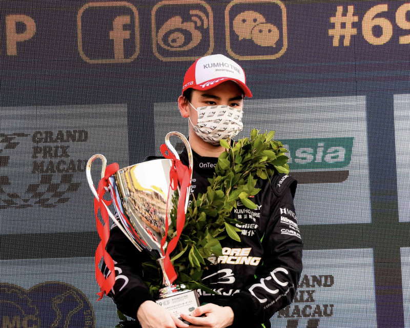 Macau Grand Prix podium for Charles Leong, Theodore Blackjack Racing